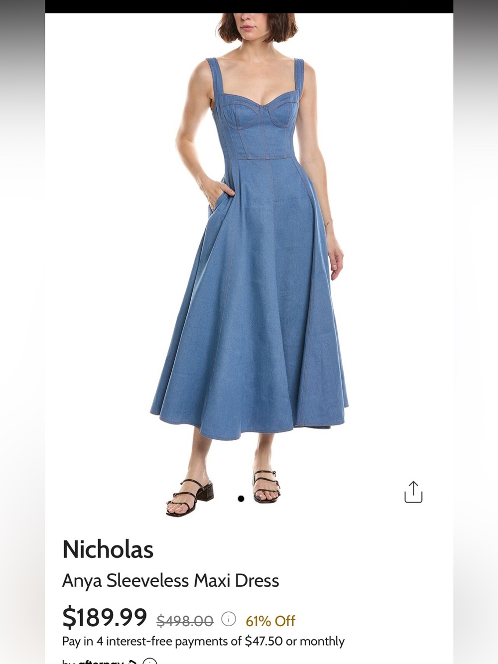 Nicholas Anya Sleeveless Maxi Dress NWT